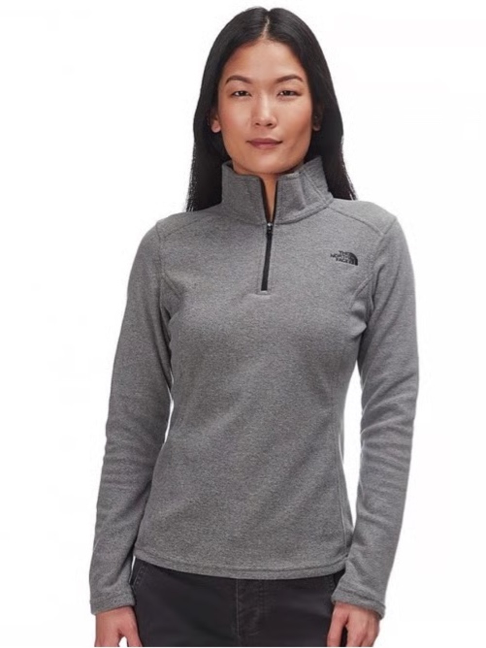 The North Face Women's Heather Grey Half-Zip Fleece Pullover Size S